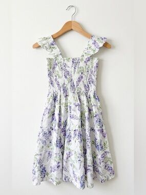 Hill House Sleeveless Smocked Tini Ellie Nap Dress with Lavender Floral Print